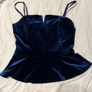 Navy blue velvet top
